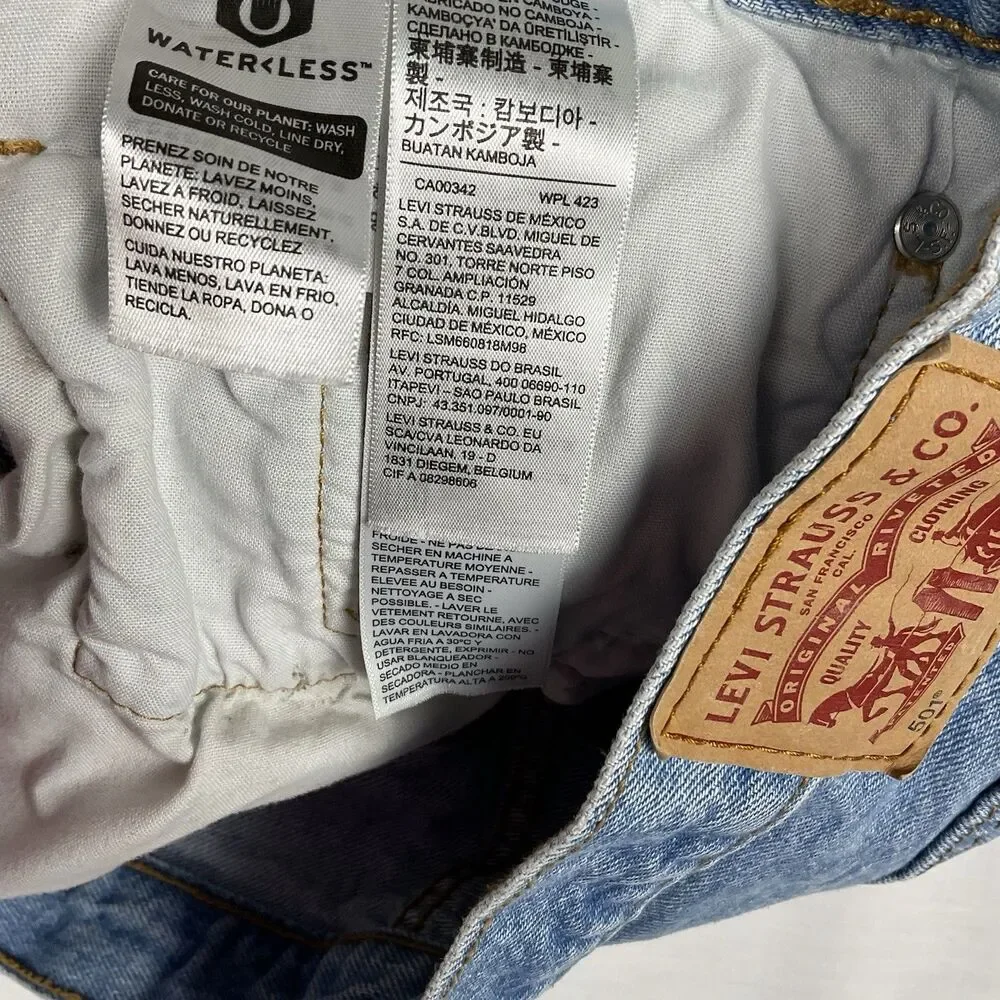 Levis 501 Jean Shorts Mens Sz 33 Original Hemmed 9